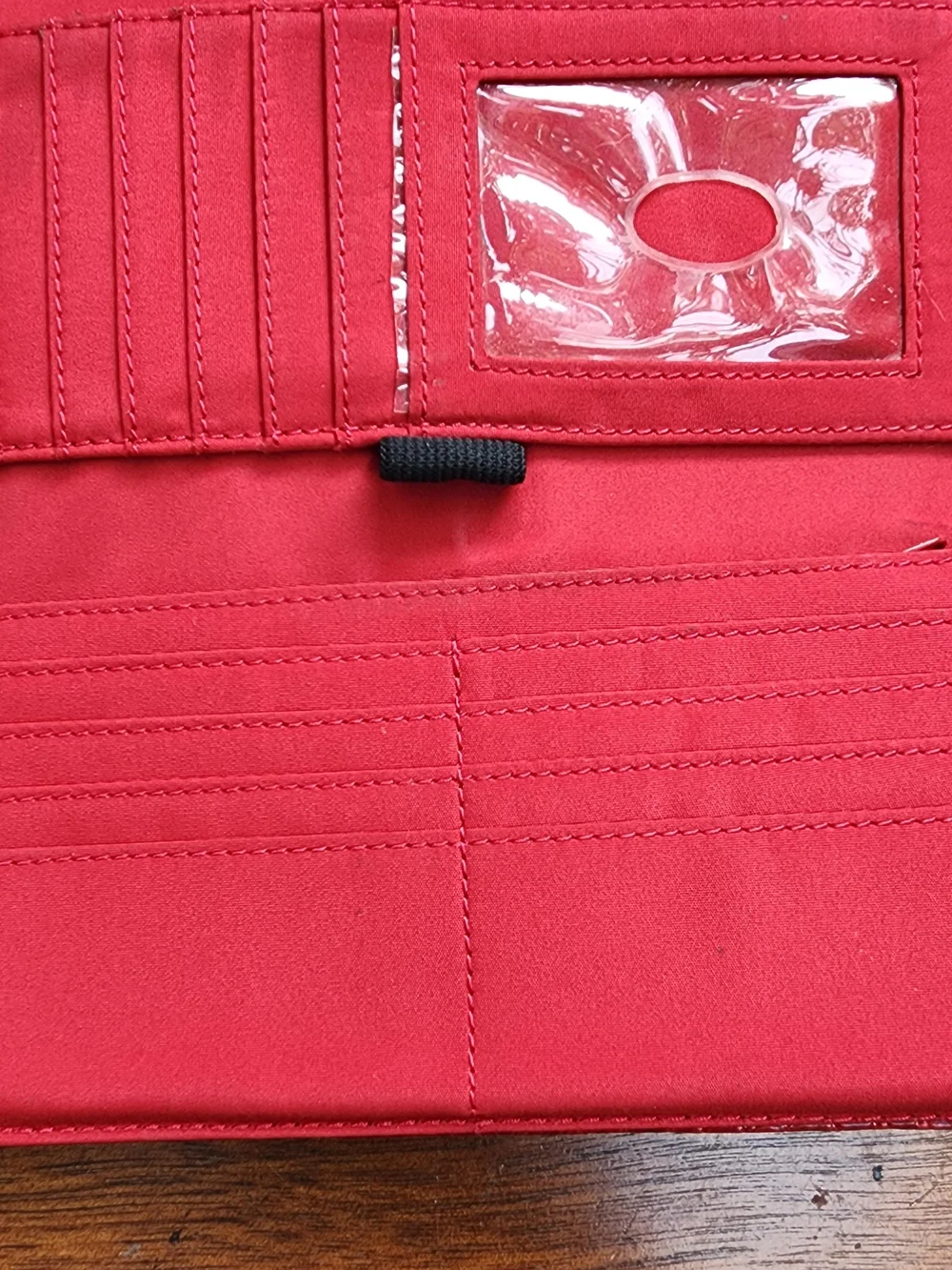 Liz Claiborne Red Crocodile Embossed Faux Leather Flap Wallet Clutch